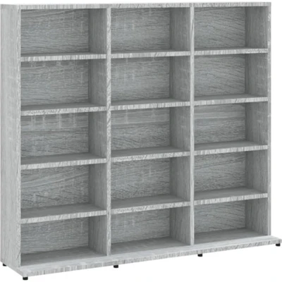 Afbeelding van Cd kast 102x23x89,5 cm bewerkt hout grijs sonoma eikenkleurig