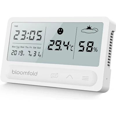 Afbeelding van Spoused Digitale Hygrometer Thermometer voor binnen Luchtvochtigheidsmeter Weerstation Wit