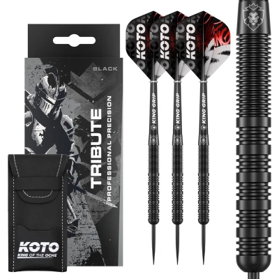 Afbeelding van KOTO Tribute Darts 14 Gram, Zwart, Set Incl. 3 Barrels, Flights + Shafts &amp; Dartwallet