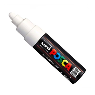 Afbeelding van Uni Posca PC 7M Marker, brede punt, 4, 5 5,5 mm, wit