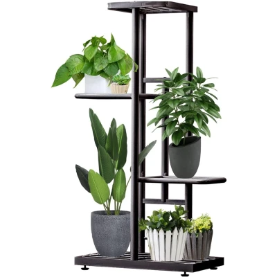 Afbeelding van Home &amp; Marker Plantentrap Plantenrek Binnen Bloemenrek Plantenetagere Plantenladder Vier Etages POTSTAGE