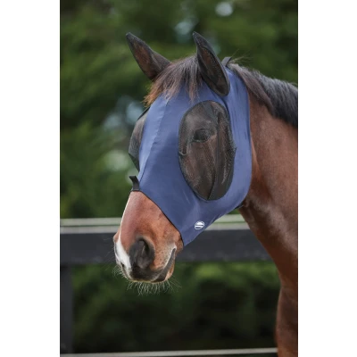 Image de Weatherbeeta Masque Anti Mouches Deluxe Stretch Bug avec Oreilles Marin/Noir Full