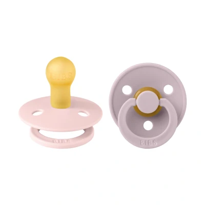 Afbeelding van BiBS Colour Pacifier Stage 1 Fopspeen 0+ maanden 2 stuks Dusky Lilac / Blossom
