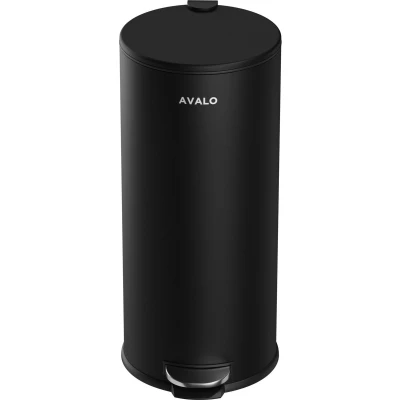 Afbeelding van Avalo Pedaalemmer Prullenbak 30L RVS Zwart Soft Close 30 Liter