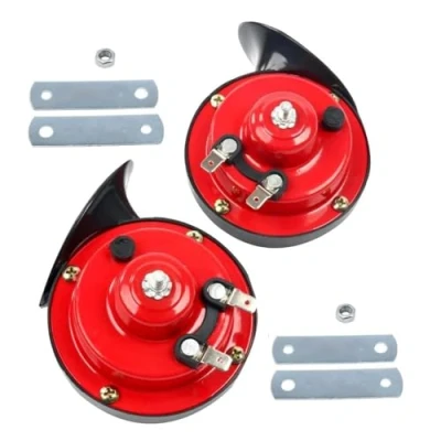 Afbeelding van FreeTec Universele hoorn 110 dB (A) 12 V 2 geluiden met autohouder, slakkenhoorn, rood, Rood