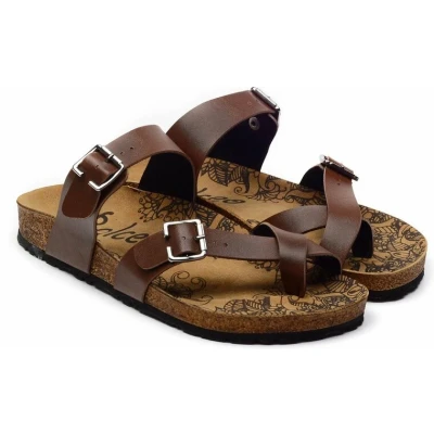 Afbeelding van GOBY Bruin Slippers Sandalen Hoge kwaliteit Handmade Maat 38
