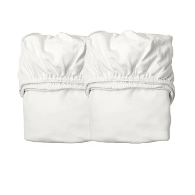 Image de Leander Lot de 2 draps housse junior en coton BIO, Blanc