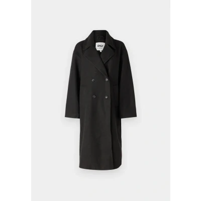 Afbeelding van ONLY Reverskragen Mantel, Dames, Maat: 34, Dark grey melange