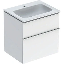 Afbeelding van Geberit iCon onderbouwkast met 2 laden en wastafel wit, wit glans /