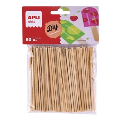 Afbeelding van APLI Kids 18970 80 stuks natuurlijke houten stokjes mini