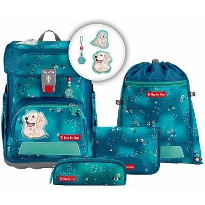 Afbeelding van Step by Cloud set 5TEILIG Schooltas voor kinderen, Maat: One Size, Dog basty