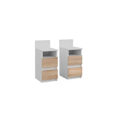 Afbeelding van Vicco Nachtkastje Monty, Wit/Sonoma, 25 x 59.1 cm Set van 2