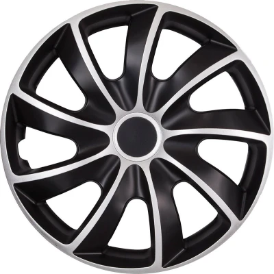 Afbeelding van NRM QUAD BICOLOR wieldoppen 17 &quot; Set van 4 stuk Zwart met Zilver