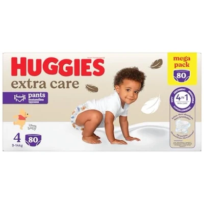 Afbeelding van Huggies Extra Care Baby Luierbroekjes Maat 4 Van 9 tot 14kg Met Elastische Tailleband, Vochtindicator &amp; Disney Designs 80 Luiers