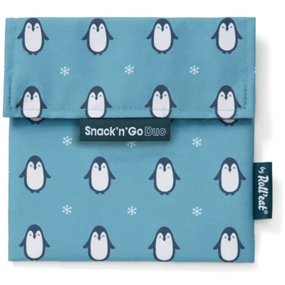Afbeelding van Roll&#039;eat ® Herbruikbare sandwichhouder, milieuvriendelijke tas, BPA vrij, Penguin Snack&#039;n&#039;Go Duo Animals