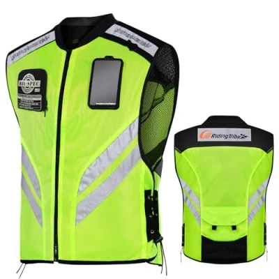 Afbeelding van LVNRIDS Reflecterend veiligheidsvest zonder mouwen voor motorfietsen, Geel., XL