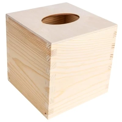 Afbeelding van Creative Deco Houten Tissuedoos Tissuebox Hout Multiplex 13,3 cm x Decoupage, DIY, Decoratie