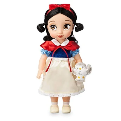 Afbeelding van Disney Sneeuwwitjepop, collectie Animator, 39 cm, met realistisch ruitpatroon en outfit, pluche vogel van satijn, pop voor kinderen vanaf 3 jaar