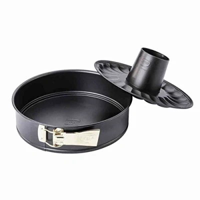 Afbeelding van Dr. Oetker 2510 springvorm met platte bodem en buis Ø 26 cm cakevorm ronde stalen anti aanbaklaag (kleur zwart) Hoeveelheid: 1 stuk