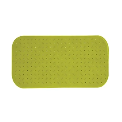 Afbeelding van MSV Douche/bad anti slip mat badkamer rubber limegroen 36 x 76 cm met zuignappen