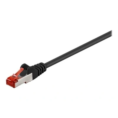 Image de goobay Cordon de raccordement RJ 45 (M) pour 15 cm SFTP, PiMF CAT 6 sans halogène, moulé, crochet noir
