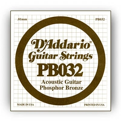 Afbeelding van D&#039;Addario PB032 Phosphor Bronze Enkele snaar voor gitaar