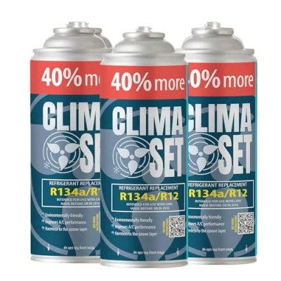 Afbeelding van ClimaSet Sostitutiva del Gas R134a Aria Condizionata Auto Ricarica Clima koelmiddel 3 x 235 g. Bombolette Eco