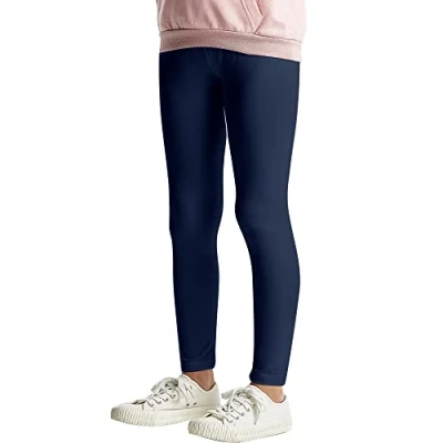 Afbeelding van L&amp;K II Leggings voor kinderen, dansbroek meisjes, effen, broek, fitnessbroek baby&#039;s, zomer, van katoen 2708, 1 pak marineblauw