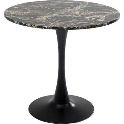 Afbeelding van Eettafel Schickeria Ø80cm zwart marmerprint Kare Design