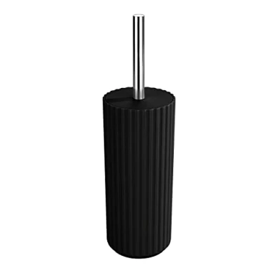 Afbeelding van Allstar Minas Toiletborstel zwart gesloten toiletborstelhouder, polypropyleen, 10 x 34 cm,