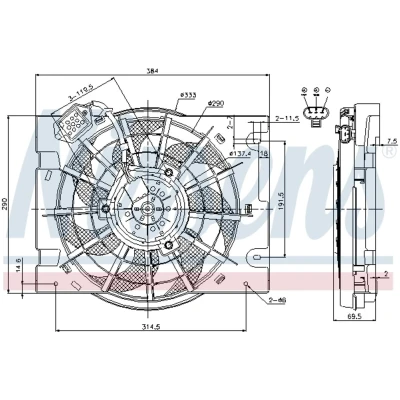 Afbeelding van Nissens Ventilatormotor /wiel Airco condensor 85186