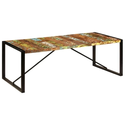 Afbeelding van Eettafel 220x100x75 cm massief gerecycled hout