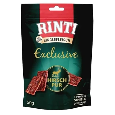 Afbeelding van RINTI Singlevlees Exclusive Snack 50 g Hert Puur