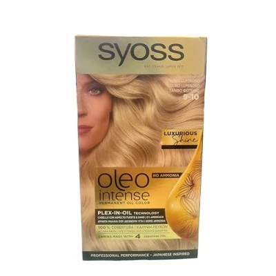 Afbeelding van Syoss Oleo Intense permanente haarkleur 9 10 lichtblond zonder ammoniak professionele dekking van wit haar stylingsresultaten (3 stuks)