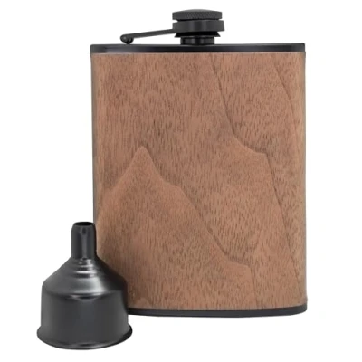 Afbeelding van VB VIN BOUQUET FIA 1277 heupfles 8oz roestvrij staal hout design
