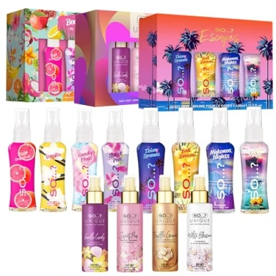 Afbeelding van So…? Summer Escapes, Body Mist by So... &amp; Unieke cadeauset voor vrouwen, lichaamsgeur spray (4 x 50 ml) 3 stuks