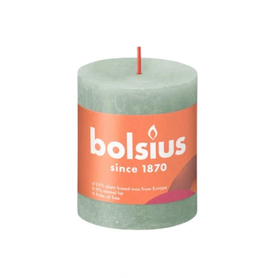 Afbeelding van Rustiek stompkaars shine 80/68 jade green Bolsius