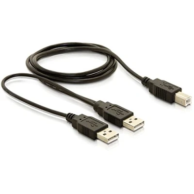 Afbeelding van Delock USB 2.0 A A/B Kabel Zwart 1 meter