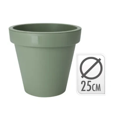 Afbeelding van Bloempot ek rond 25cm groen Nampook
