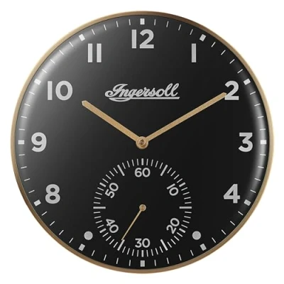 Afbeelding van Ingersoll 1892, Klok, IC003GB Wandklok met kleine seconde in retro look 30 cm (30 cm)