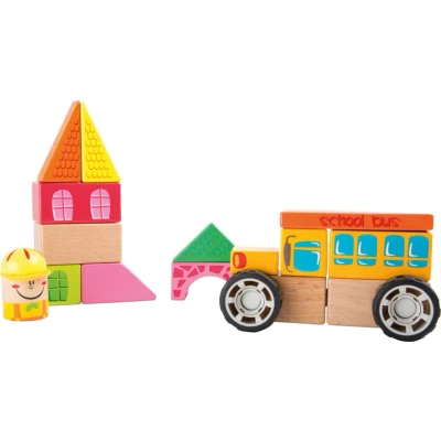 Afbeelding van Houten constructie set Schoolbus