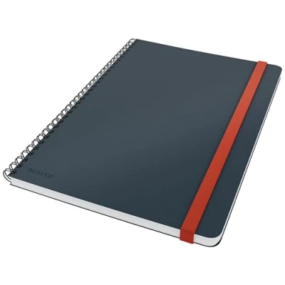 Afbeelding van Leitz Groot notitieboek met spiraalbinding, geruit (80 vellen), serie Cosy grijs, fluweel, 44840089