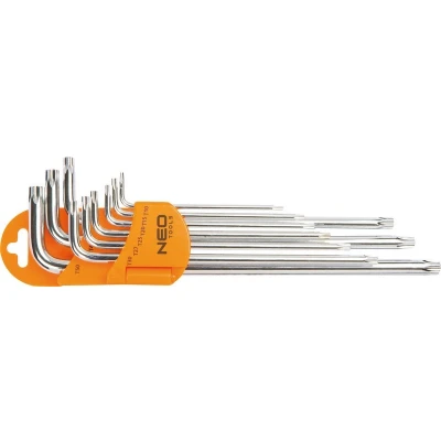 Afbeelding van NEO TOOLS 09 526 Haakse schroevendraaierset T10,T15,T20,T25,T27, T30,T40,T45,T50 Magnetisch Chroom vanadium staal 9