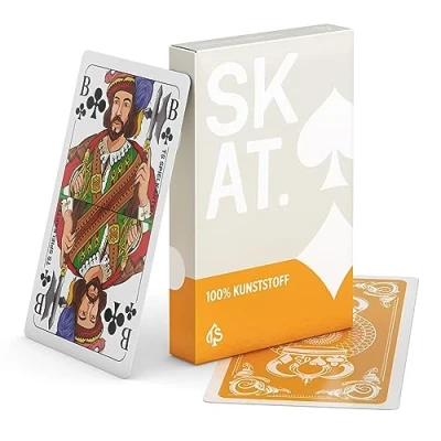 Afbeelding van TS Spielkarten Skat kaartspel van 100% kunststof (kunststof+) Franse afbeelding, waterdicht en wasbaar, skatkaarten, kwantumkorting naar keuze + metalen doos/metalen doos (kunststof)