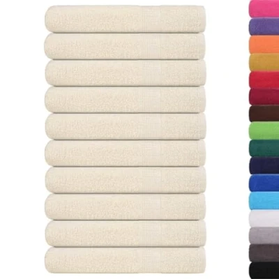 Afbeelding van vidaXL Saunahanddoeken 10 st 80x200 cm 360 g/m² 100% katoen crème