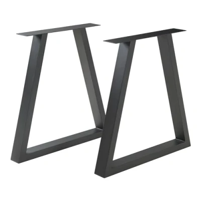 Afbeelding van Stalen onderstel Greiling set van 2 tafelpoot 72x70 cm zwart [en.casa]