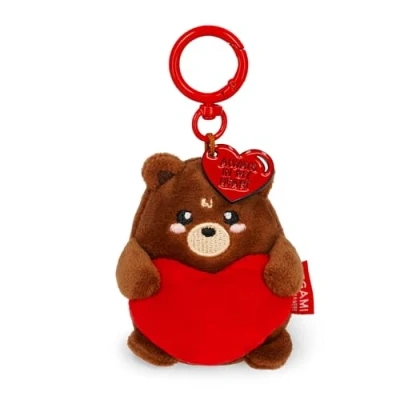 Afbeelding van Legami Sleutelhanger met superzacht Teddy Bear thema, pluche sleutelhanger, gegraveerde boodschap en zink karabijnhaak, 7 x 11 cm, bruin, S, S