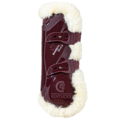 Afbeelding van Kentucky Peesbeschermers Bamboo Elastic Vegan Sheepskin Bordeaux XS