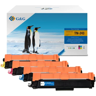 Afbeelding van G&amp;G Toner vervangt Brother TN 243BK, 243C, 243M, 243Y Compatibel Zwart, Cyaan, Magenta, Geel 1000 bladzijden 243 Value Pack