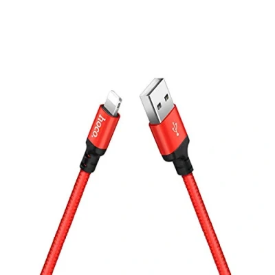 Afbeelding van Hoco USB kabel naar Lightning rood 1 m